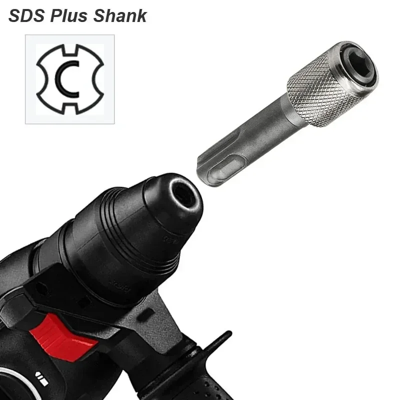 Фото Переходник SDS Plus на шестигранный хвостовик 1/4 дюйма, набор из 1/3/5 шт., держатель для электрического молотка, шуруповерта, ударного дрели №3
