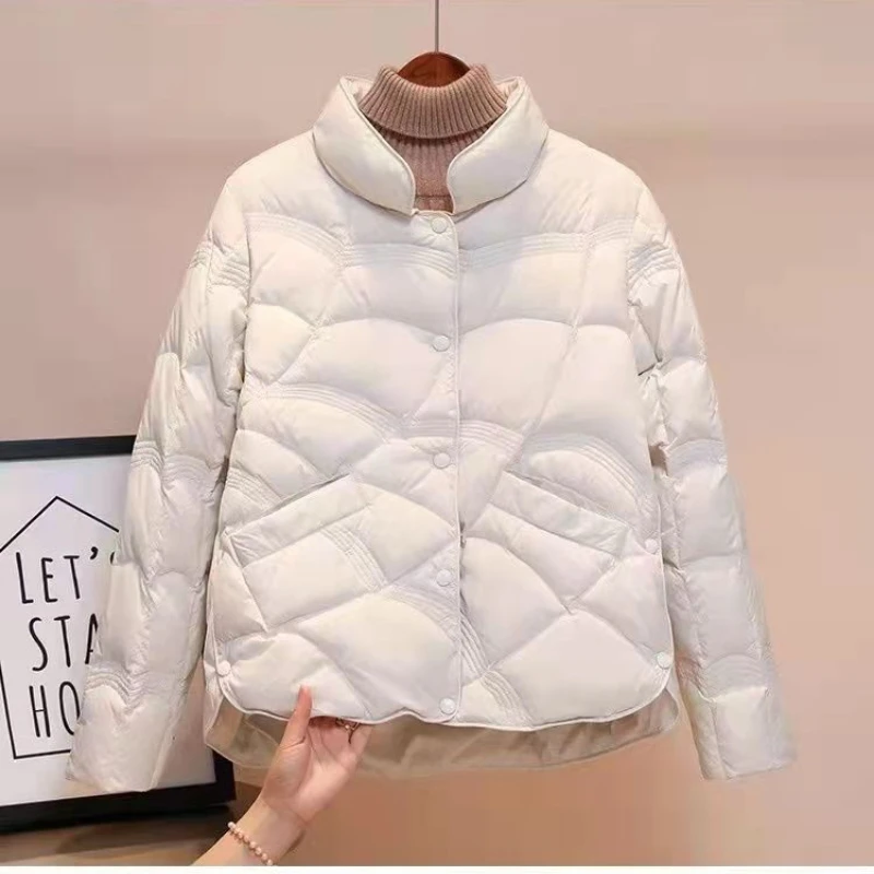 Women's Down Jacket Parka Light Coat Warmth Slim Fit Korean Fashion Wholesale Free Shipping High End White Duck Down Jacket New