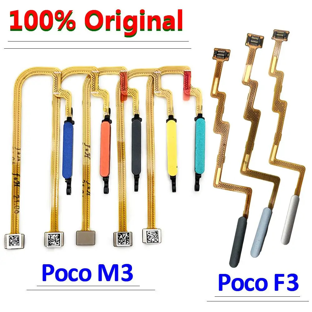

5PCS Lots 100% Original For Xiaomi Poco M3 Pro F3 M4 Pro Fingerprint Sensor ID Home Return Key Menu Button Flex Ribbon Cable