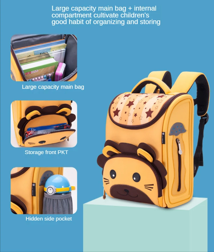 Toddler Small School Bag Cute Kindergarten Big Class First Grade Decompression Backpack Boys and Girls Space Bag One Package