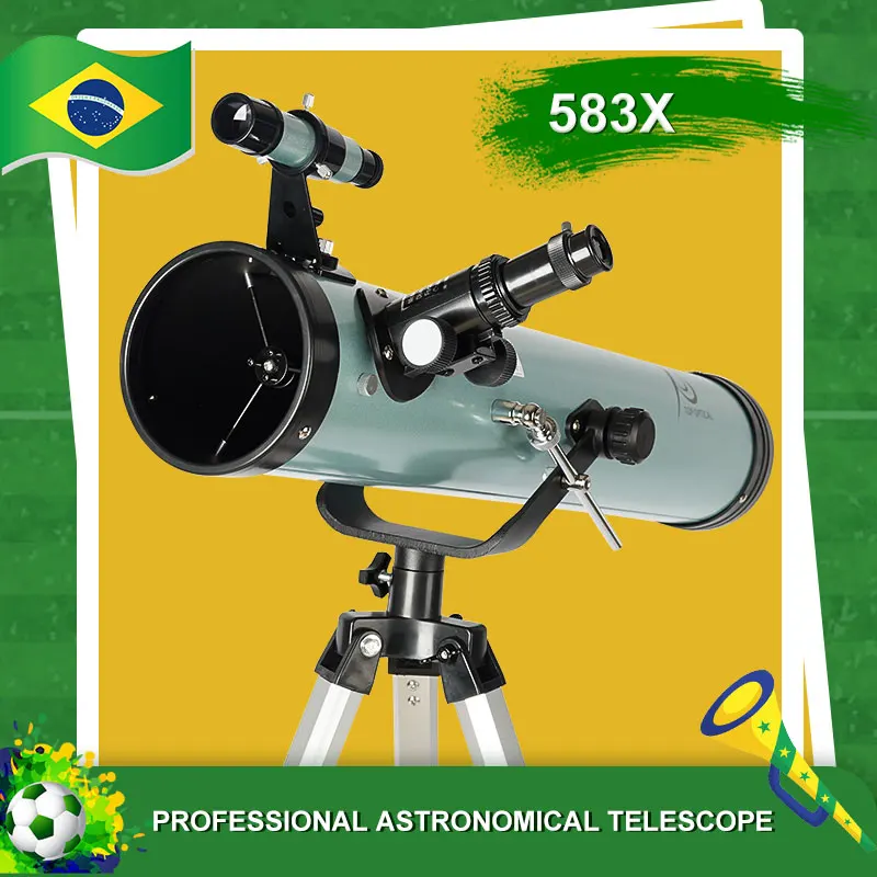 

TOPOPTICAL 583x High Quality 76700 Astronomical Telescope with Durable Aluminum Alloy Tripod and Portable Carry Bag
