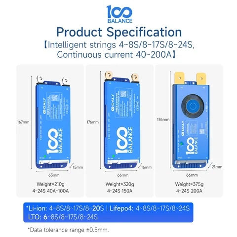 Daly Smart BMS 4-16S 40-150A для LiFePO4 аккумуляторов