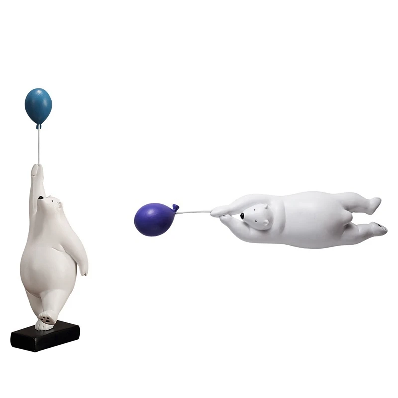 

Полимерные фигурки летающего медведя, 2 шт., воздушные медведи, статуя, украшение для дома и офиса, настольное украшение для спальни, C & A