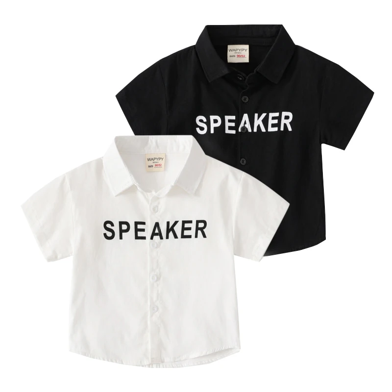

Summer Boys Shirts Black White Toddler Tshirt Cotton Cool Thin Fabric Baby Tops Kids Children Clothes