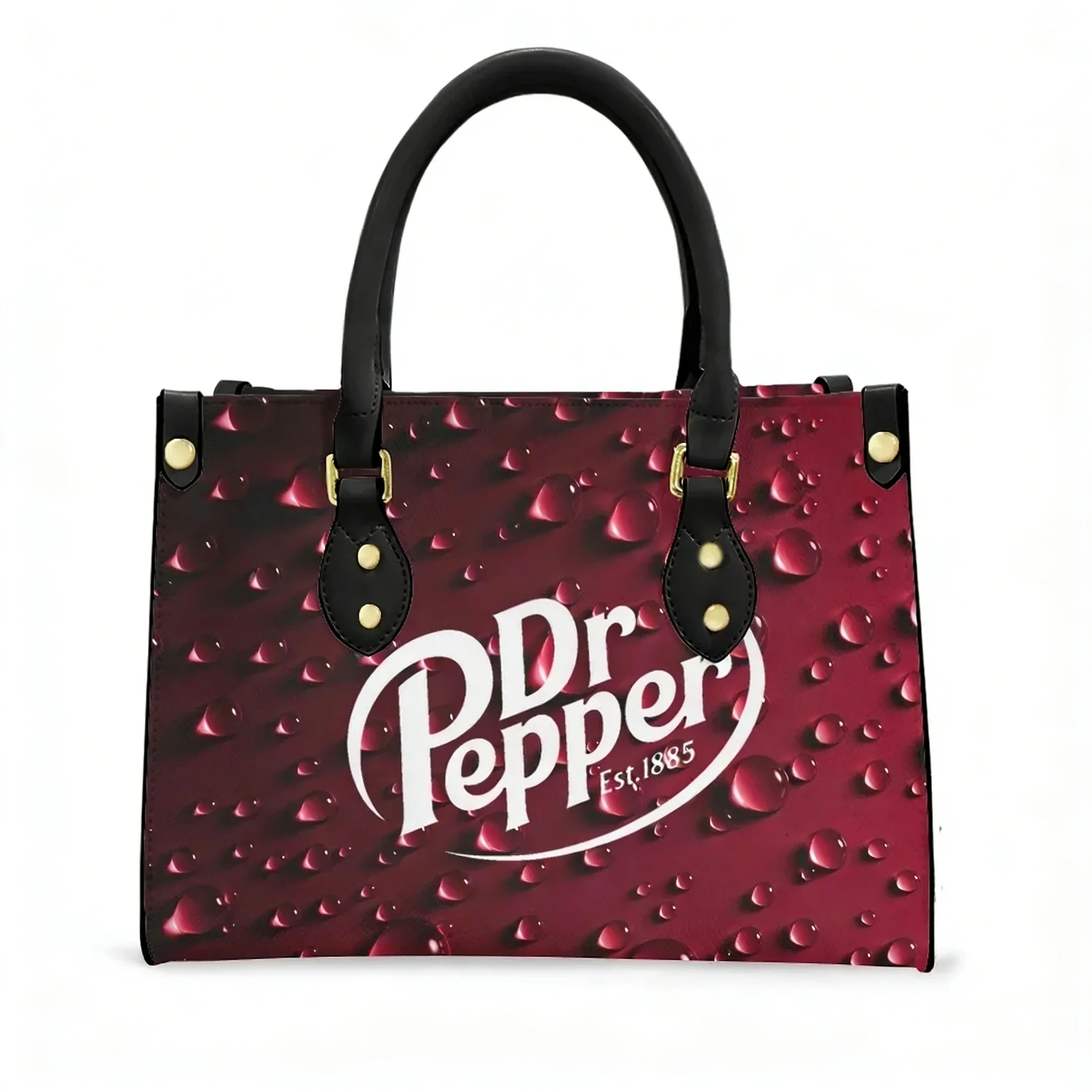 Фото Сумка-тоут Dr Pepper для газированных напитков, женская/мужская, с персонализированным текстом и изображением, из искусственной кожи, для бизнеса, шопинга, подарочная сумка №1