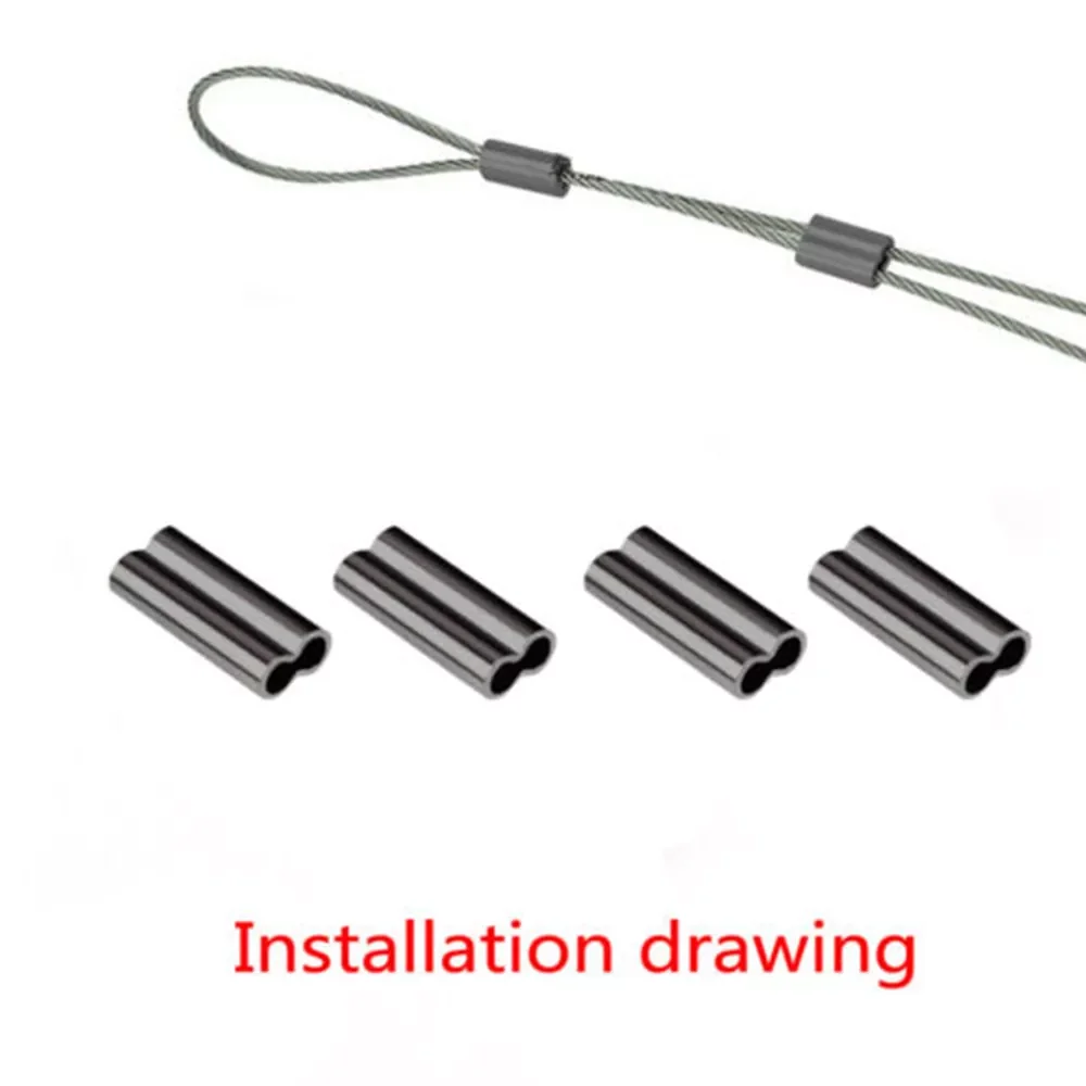 

100Pcs Fishing Wire Tube Brass Fishing Single Double Barrel Crimping Sleeves Tackle Connector High Quality Fishing Tools