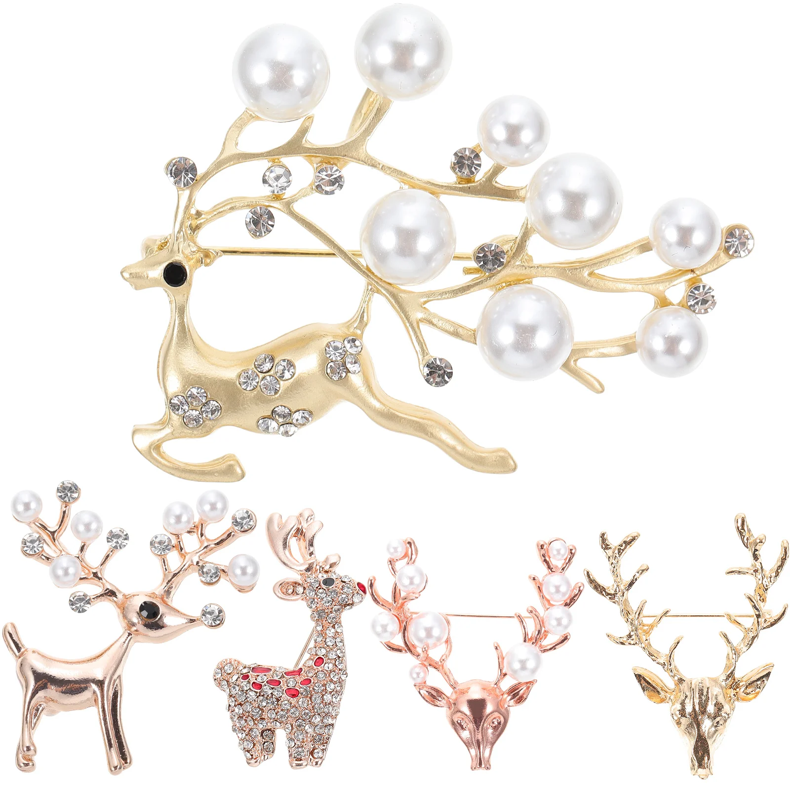

Christmas Brooch Pin Brooches Holiday Jewelry Giftreindeerpins Deer Assorted Label Supplies Clothing Cartoon Elk Decors Women
