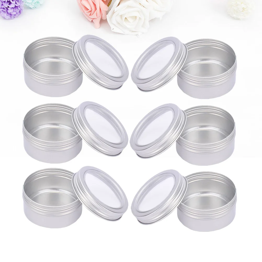 

6 Pcs Aluminum Can Travel Round Candles Empty Tin Organizers Cosmetics Container