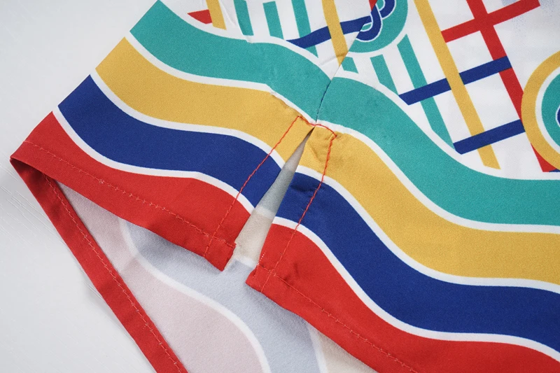 2023 Casablanca Colorful Ring Buckle Print Mesh Shortpant  Shirt Set Men Women High Quality Hawaii Beach Holiday Surf Suit