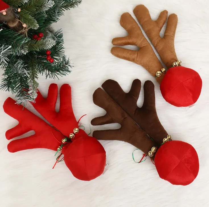 

Новые супер милые рождественские украшения для автомобиля, фотографический набор с красным носом