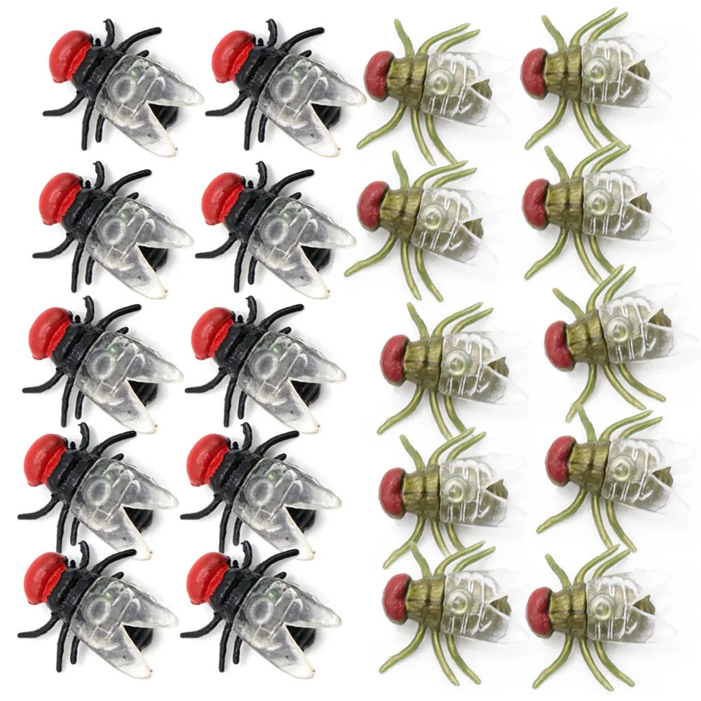 

10/30pcs Simulation fly toy animal model spoof the whole person fly spider Halloween mini fly tricky toy