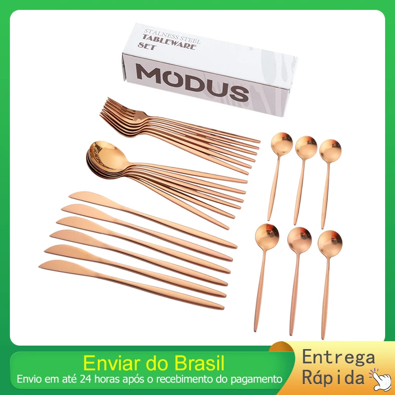 

24 Pieces Stainless Steel Cutlery Knife Set Fork Spoon
