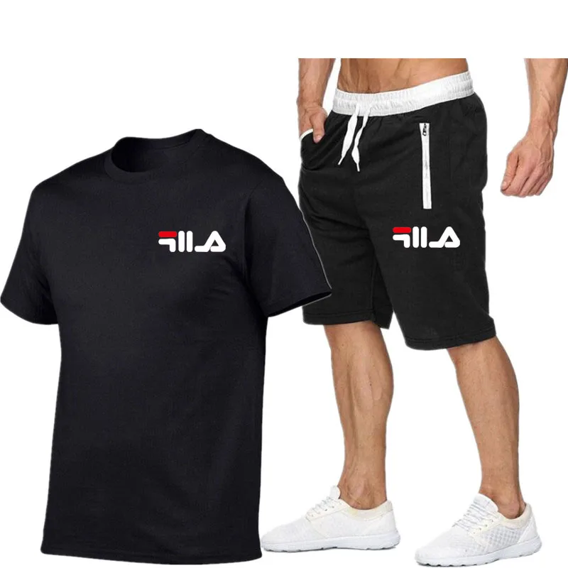 

2022 New Summer Casual Shorts+T-shirt Set Harajuku Tops Tees Hip Hop Streetwear T shirt Sport Sweatpants Men's Sets Tracksuits