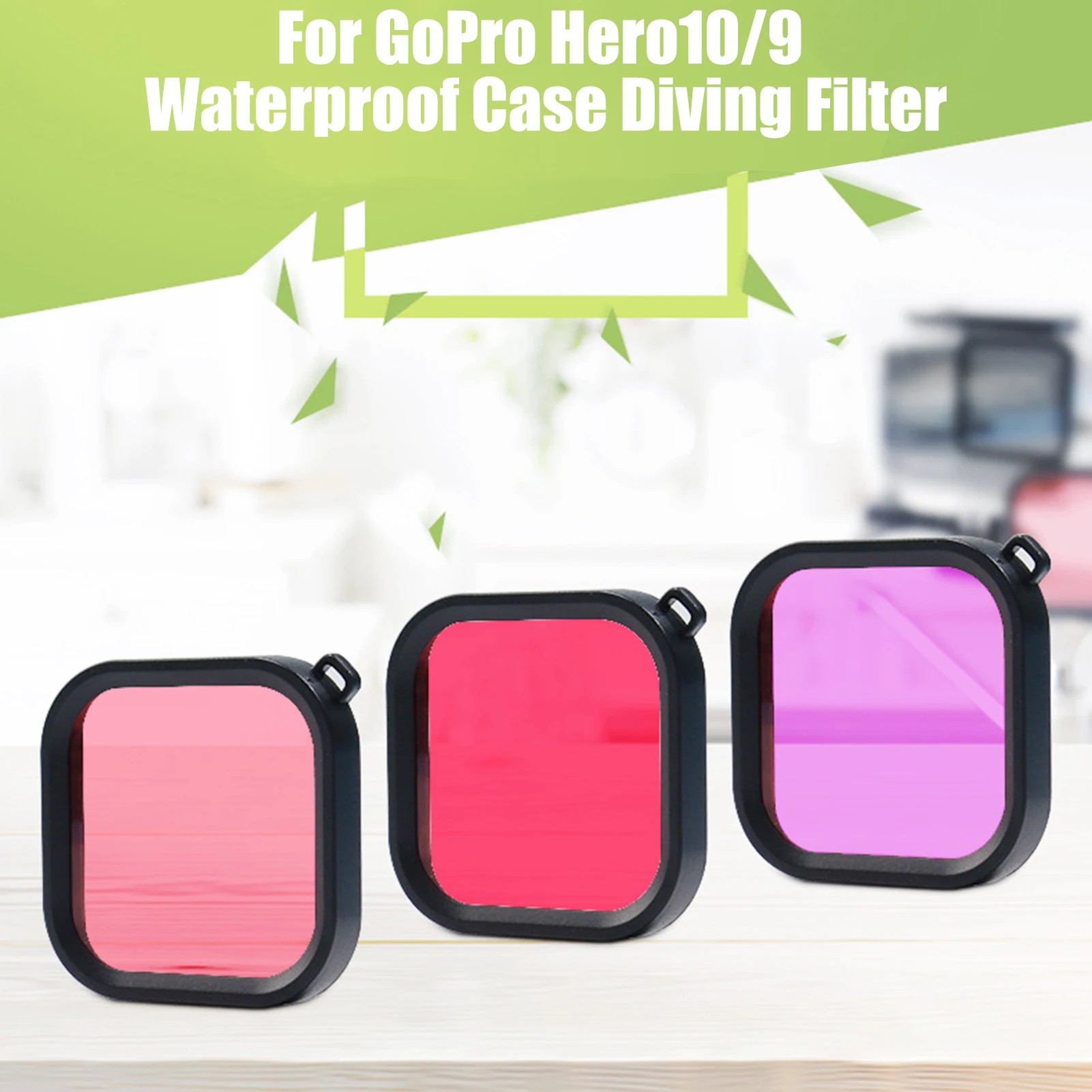 

Diving Color Filter For Go-Pro Hero 10/9 Dive Case Filter Red Purple Light Snorkel Lens Cover Underwater Lens Filters