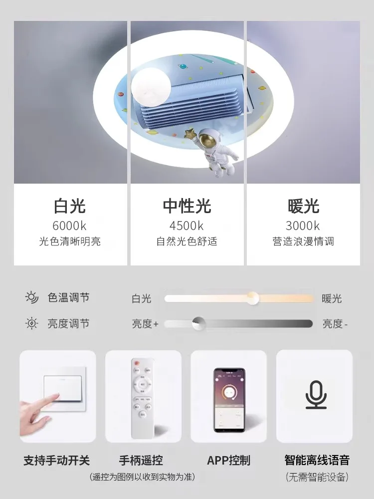 Детская комната веер фотоэлемент Творческий астронавт Единорог безлопастной