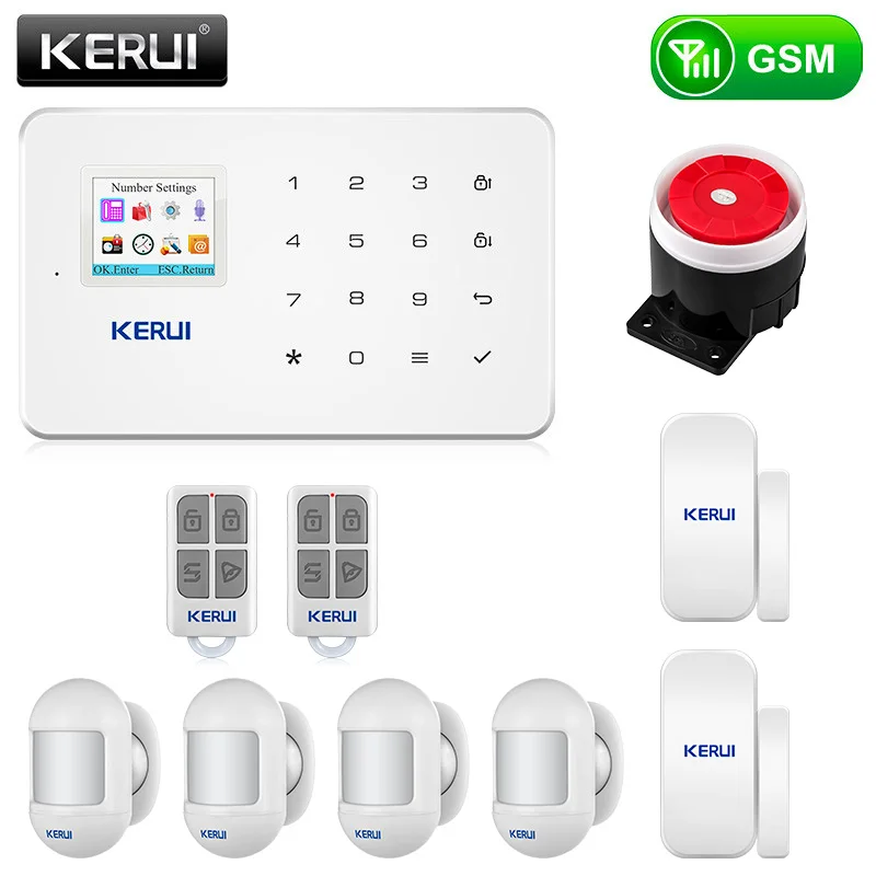 

KERUI G18 GSM Alarm System Home Security System SMS APP Control House Motion Detector Siren Burglar Signal Device Door Sensor