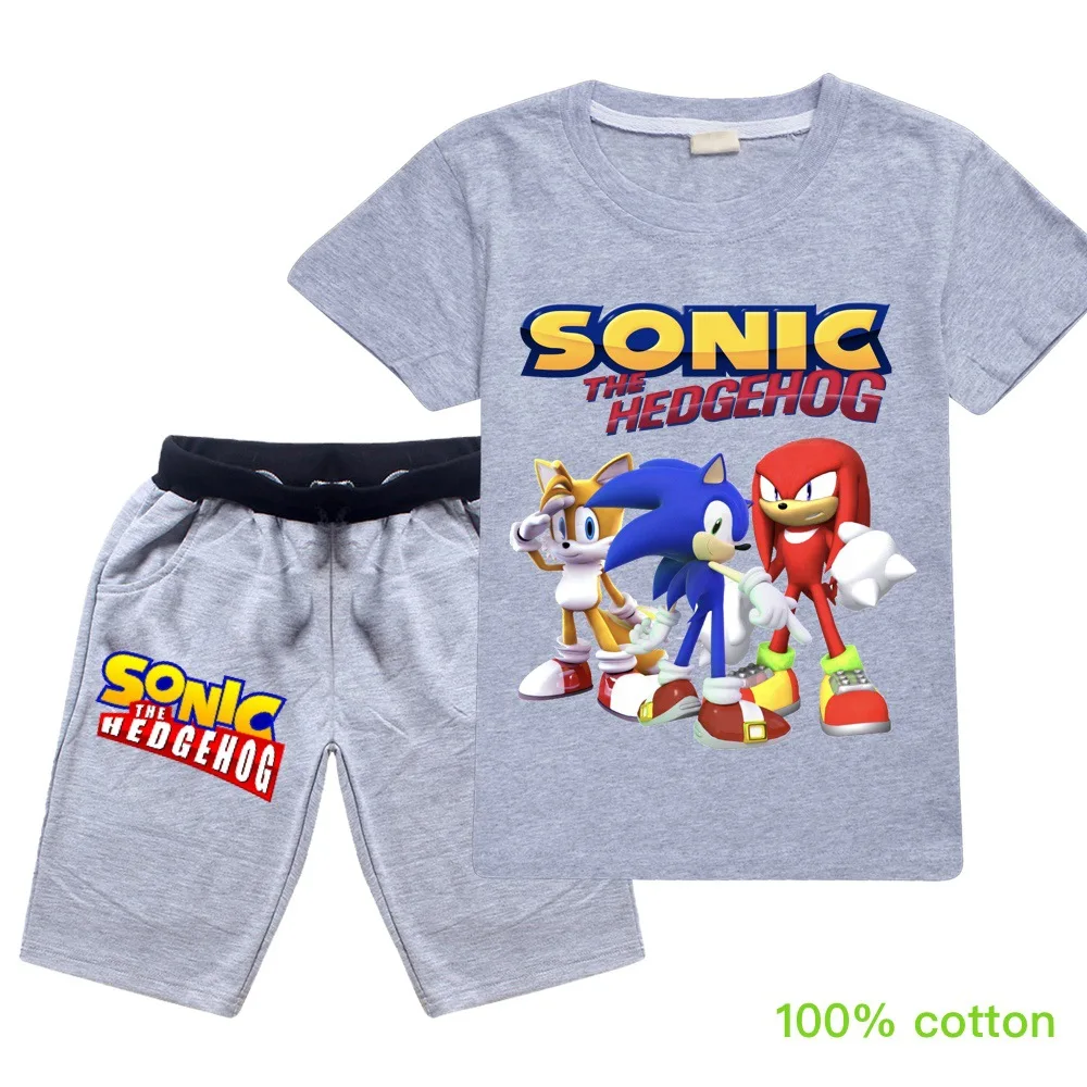 Одежда для маленьких девочек Sonic одежда мальчиков и подростков футболка шорты