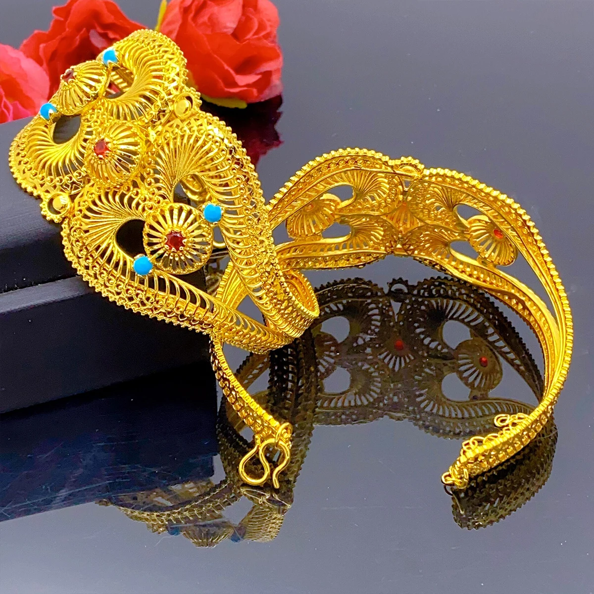 Африканские браслеты ANIID Dubai свадебные ювелирные изделия золотого цвета для