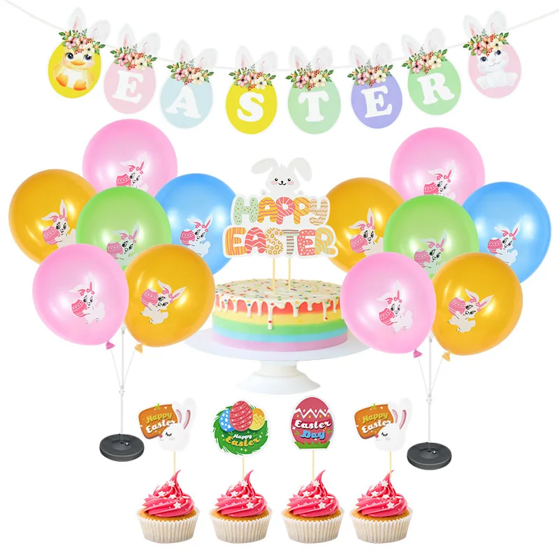 

Easter Party Decoration Supplies 12inch Blue/Pink/Green Bunny Rabbit Printed Latex Balloons Kids Party Favors Easter Globos