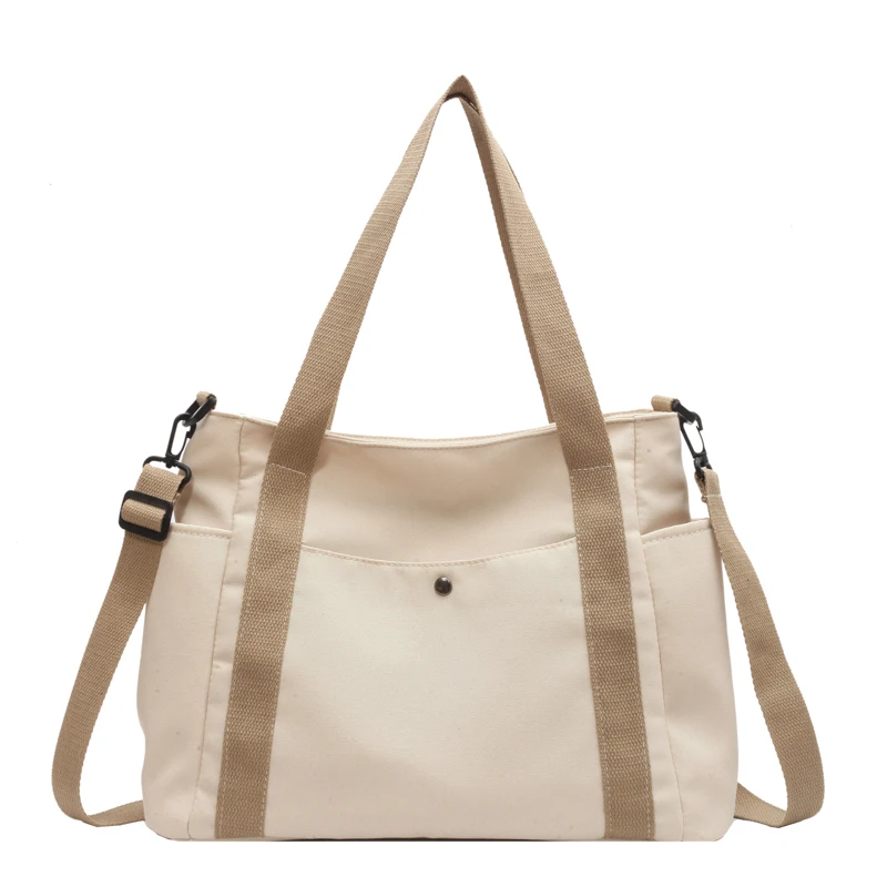 Large Capacity Girls Messenger Bag Women Travel Casual Tote Bags Vintage Large Canvas Pocket Shoulder Bag Female 2023 Handbags