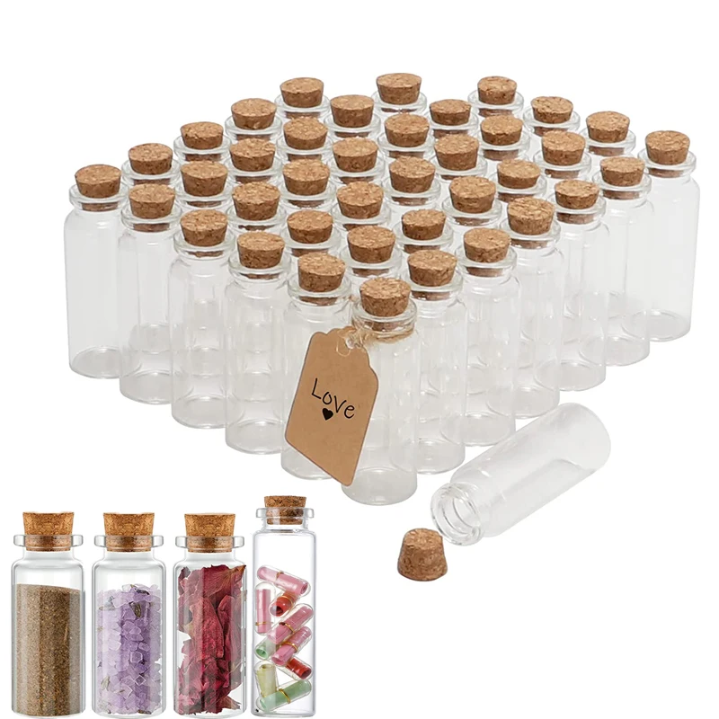 

5PCS 5--30ML Mini Glass Bottles with Cork Stoppers Spell Jars Potion Vials Wish Bottle Message Bottles For Wedding Favors Decor