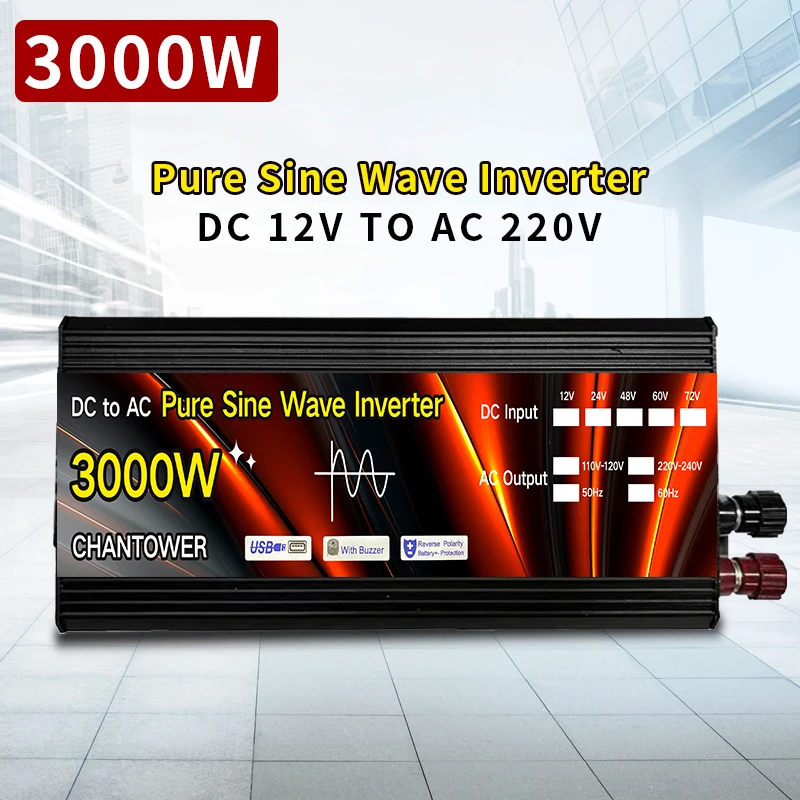 Инвертор немодулированного синусоидального сигнала 12 В постоянного тока в 220