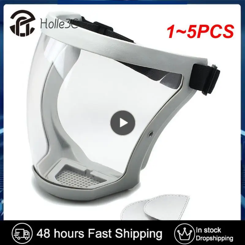 

1~5PCS Anti-fog Transparent Full Face Shield Splash-proof WindProof Mask Safety Glasses Protection Eye Face Mask with Filters