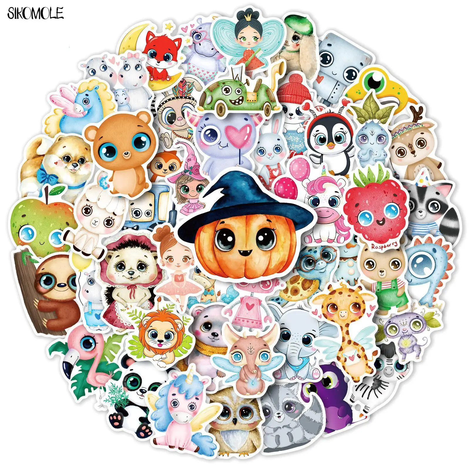 

10/30/50PCS Cartoon Big Eyed Animals Children Stickers Kawaii Cute DIY Toy Car Skateboard Motor Laptop Decal Graffiti Sticker F5
