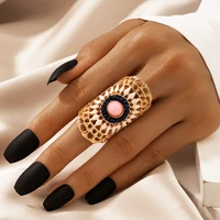 docona personality big broadside knuckle ring for women colorful hollow out seed beaded rings banquet jewelry anillos 17852