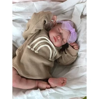 19inch 48cm newborn baby doll handmade lifelike reborn sleeping loulou soft touch cuddly doll with 3d painted skin visible veins
