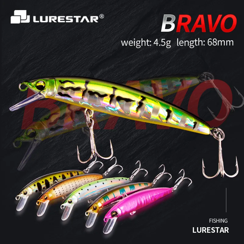 

LURESTAR Mini Suspend Minnow Wobblers Fishing Lures 65mm 4.5g Trout Artificial Hard Bait Crankbait Bass Long Casting Baits