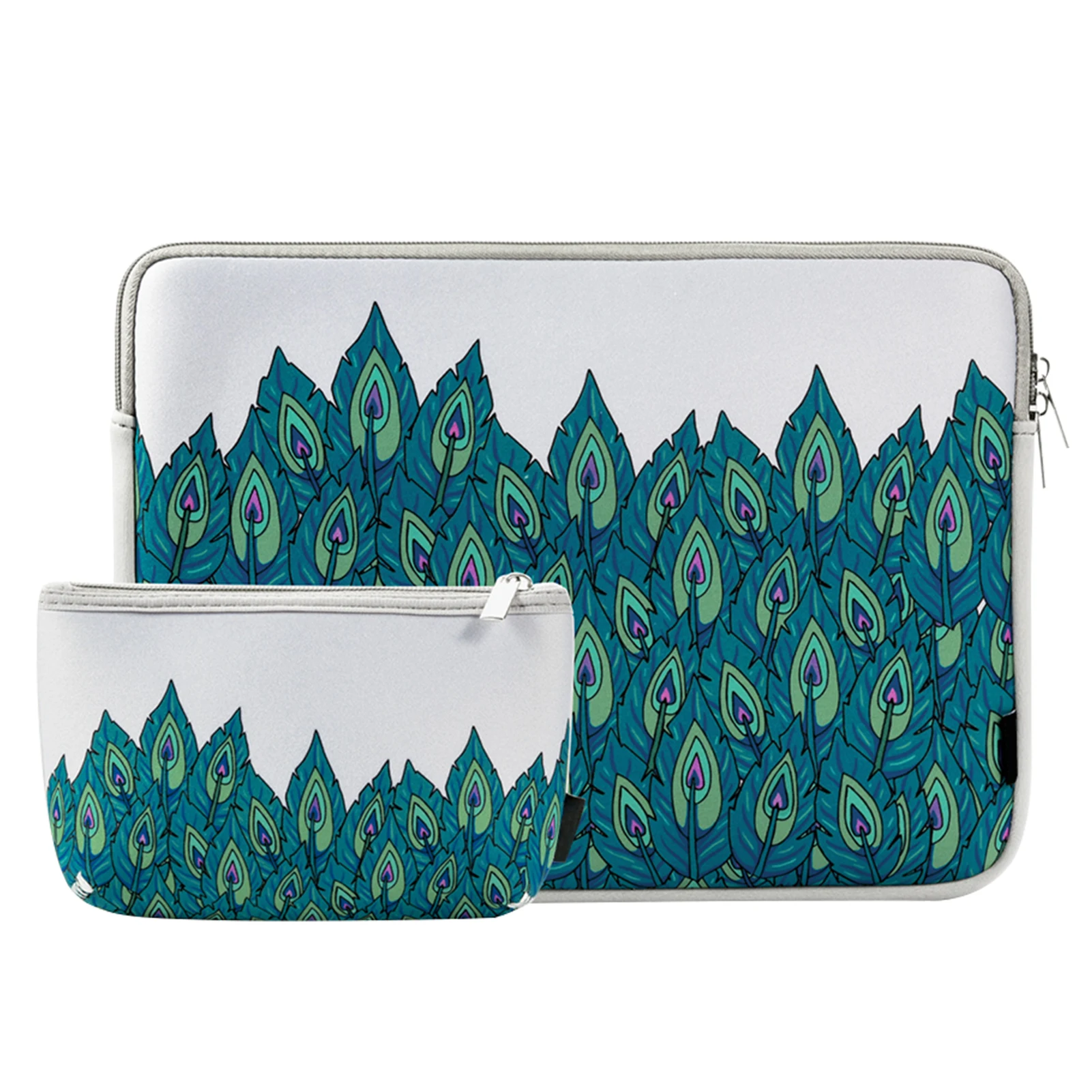 

2pcs 13 Inch Neoprene Portable Laptop Bag Anti Scratch Dustproof Green Leaf Pattern Office Business Protective For MacBook