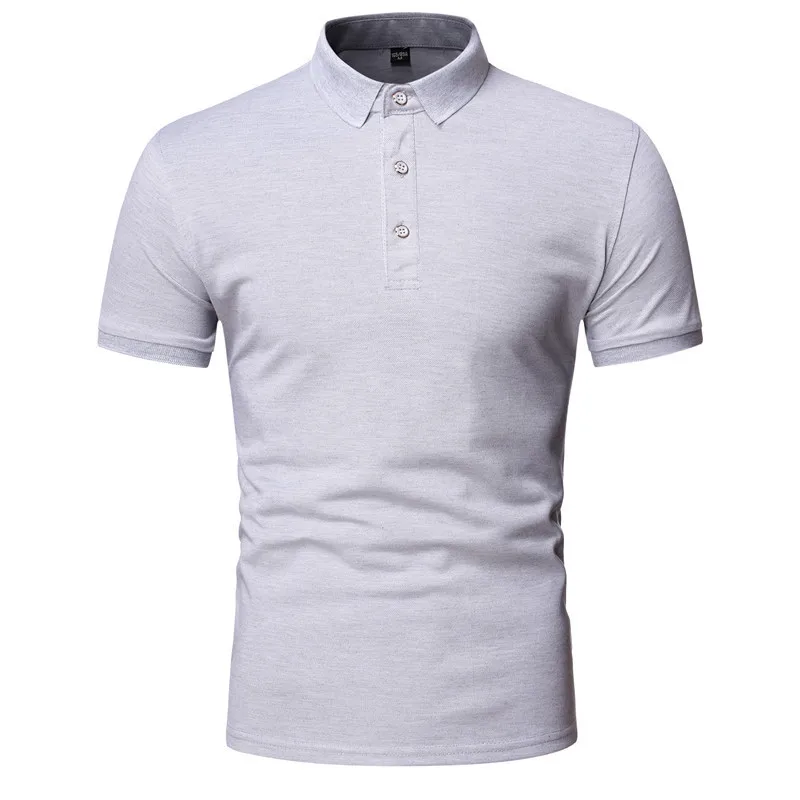 

2022 New Business Polo Shirt Simple Casual Short Sleeve Men's Solid Color Breathable Men's Lapel Men's Shirt