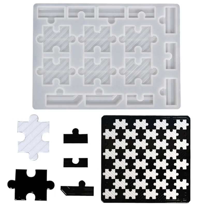 

1pc Resin Epoxy Mould Chess Board Puzzle Silicone Mold DIY Handmade Craft Jewelry Accessories