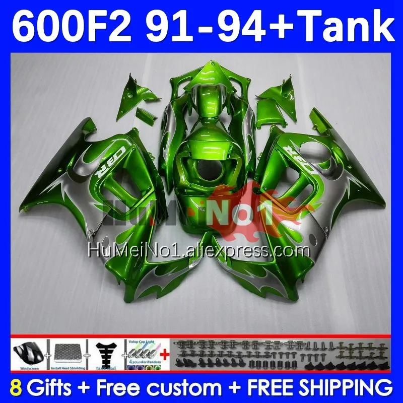 

Body +Tank For HONDA CBR 600F2 600 F2 CBR600F2 91 92 93 94 1No.321 green blk CBR600FS CBR600 F2 FS 1991 1992 1993 1994 Fairing
