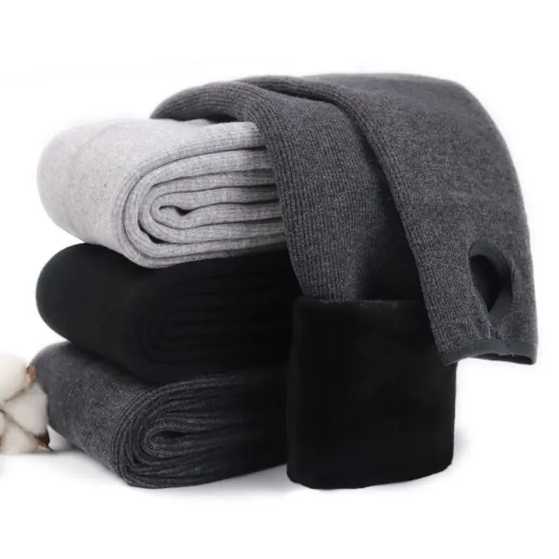 

Winter Warm Leggings Women Fleece Lined Tights Legging Sport Women Thermal Stockings Woman Women's Pants Clothes Ribbed Black