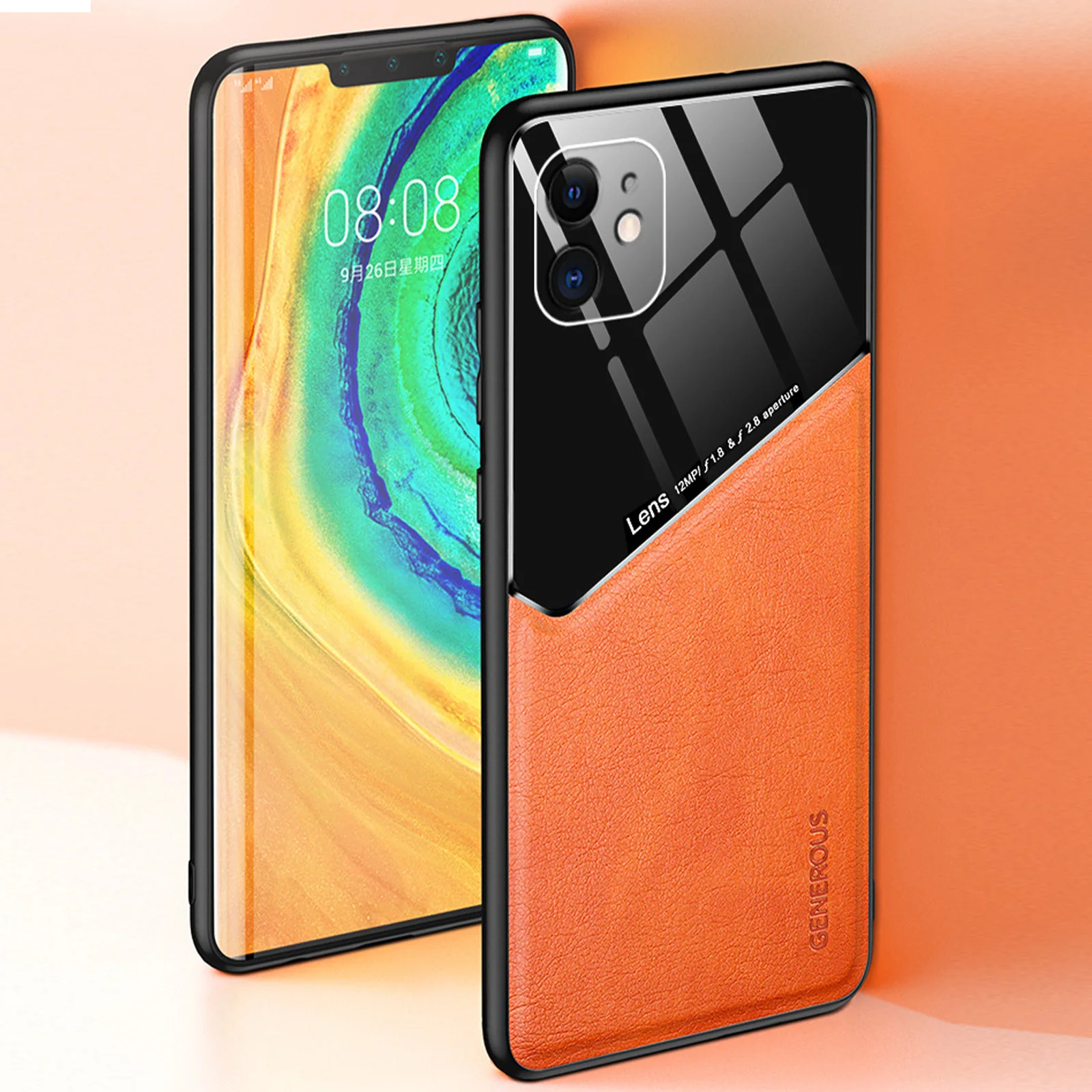 

Luxury Car Magnetic Holder Case for iPhone 14 Pro Max Plus Shockproof Phone Case with Glass Lens Camera Protector Slim Cover