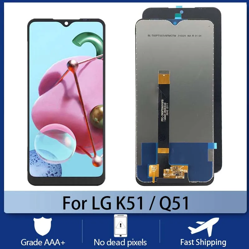 Оригинальный ЖК-дисплей для LG K51 мобильный телефон Screen Tela Q51 кодирующий преобразователь сенсорного экрана в сборе экран дигитайзер в сборе с рамкой
