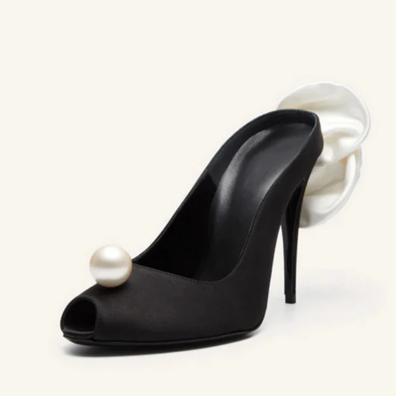 Босоножки женские на шпильке элегантные туфли с открытым носком без задника