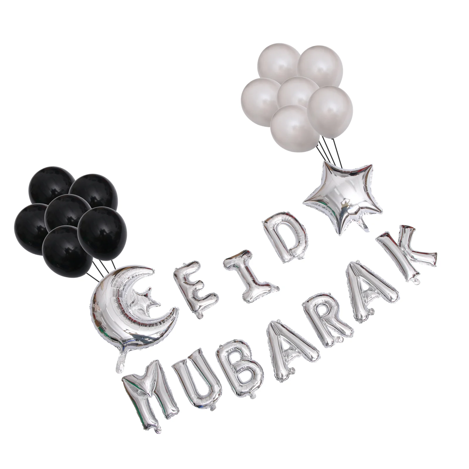 

1 Set EID MUBARAK Letter Balloon Moon Star Balloons Ramadan Decoration for Eid al-Adha )