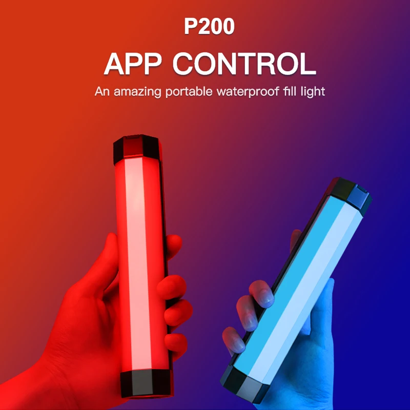 

LUXCEO P200 IP67 водонепроницаемая RGB трубка со встроенным аккумулятором и магнитом с управлением через приложение Светодиодная лампа для видеосъ...