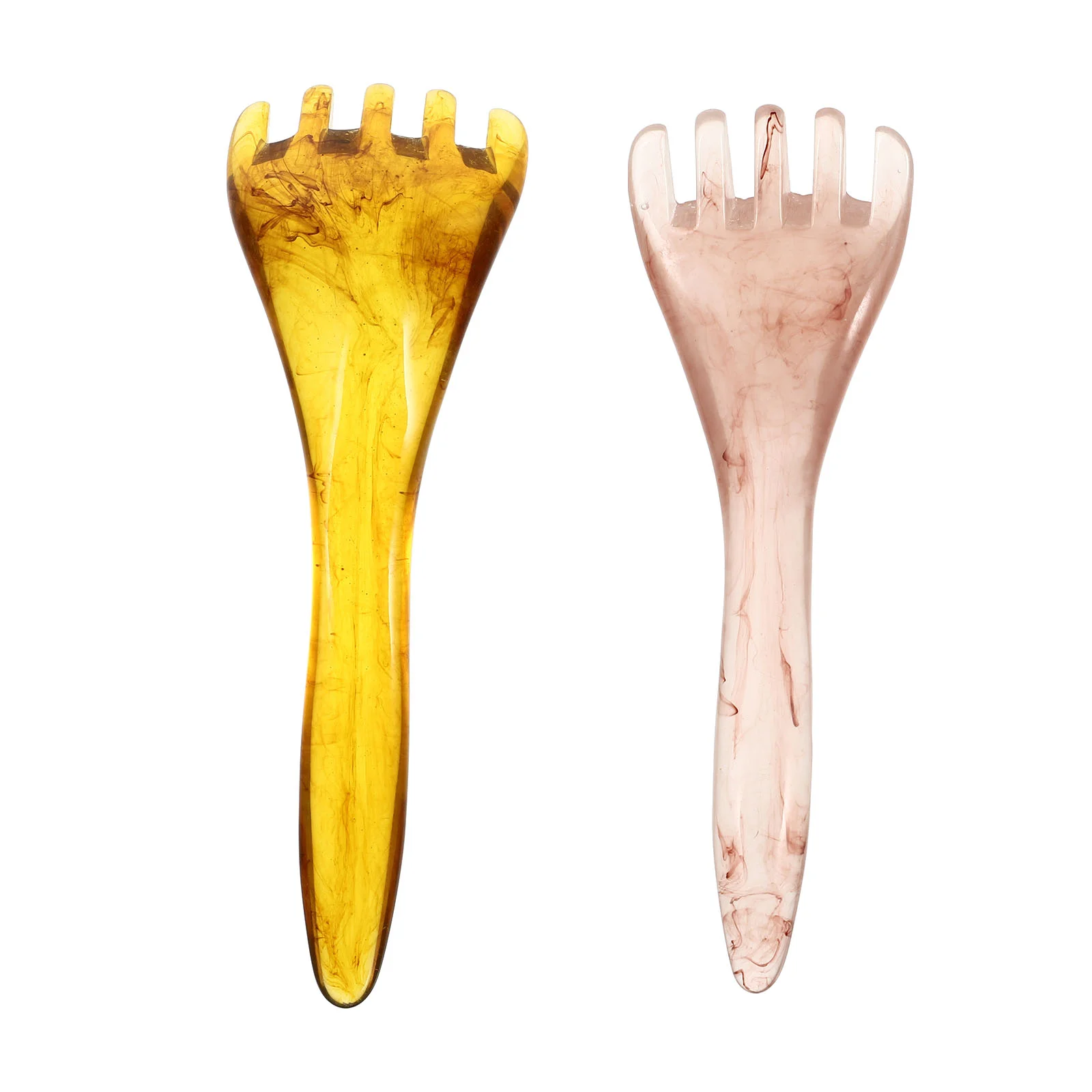 

2pcs Resin Beeswax Combs Head Care Combs Scraping Tools Acupoint Massagers
