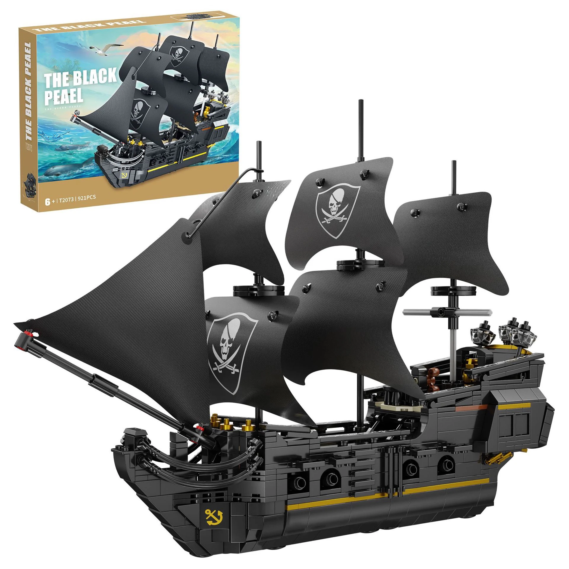921 шт. серия Ideas Big Black Pearl Пиратский корабль Строительные блоки Пираты Королевская боевая лодка Модель Кирпичи Игрушки для детей Подарок MOC (art.: 3920d09b2bd90) - 3920d09b2bd90