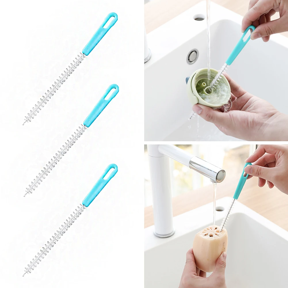 

1pc Nylon Tube Spiral Brushes Straw Set For Drinking Straws / Glasses / Keyboards / Jewelry Cleaning Brushes Clean Tools