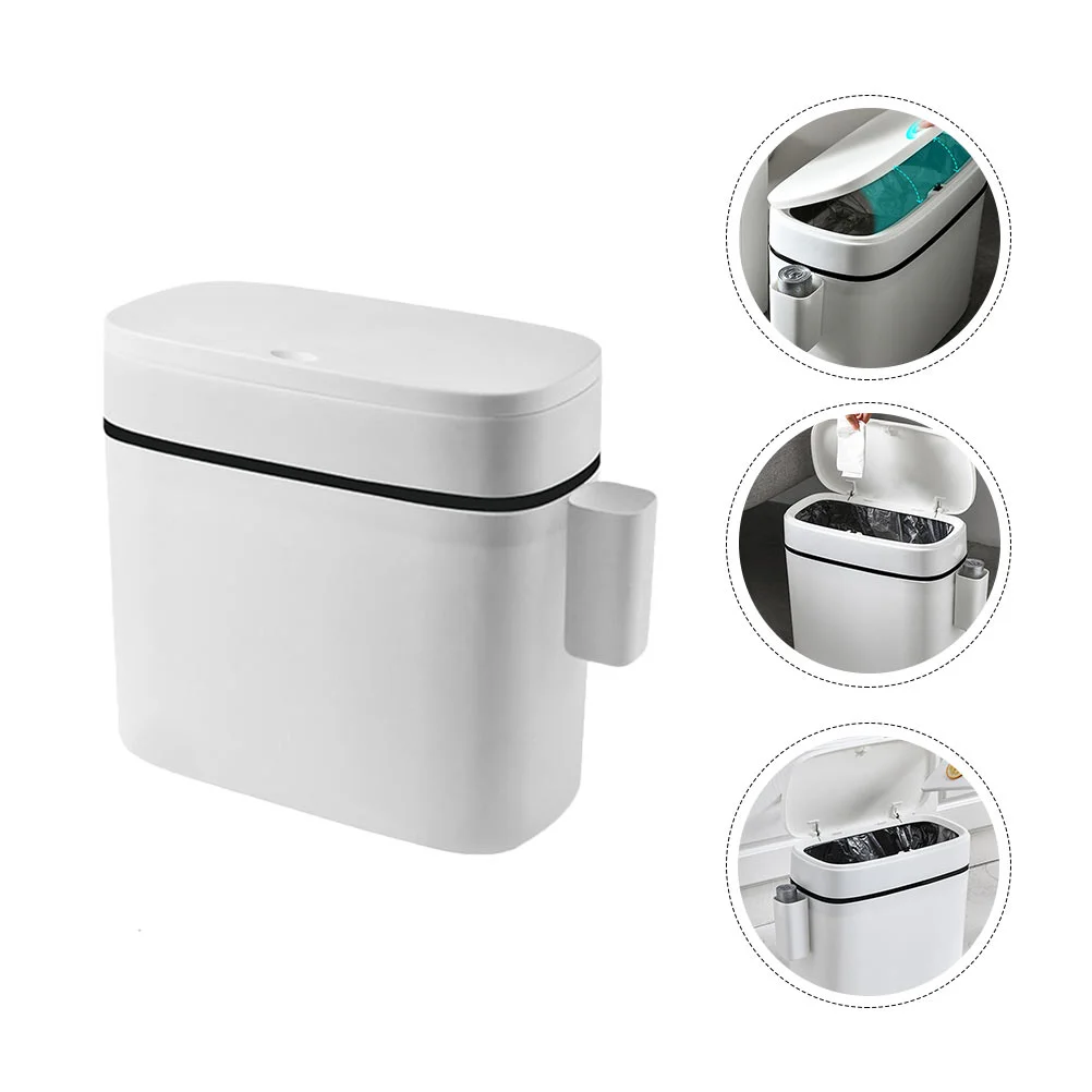 

Seam Toilet Paper Basket Kitchen Waste White Bin Rubbish Storage Container Reusable Car Trash Can Lid Garbage Small For