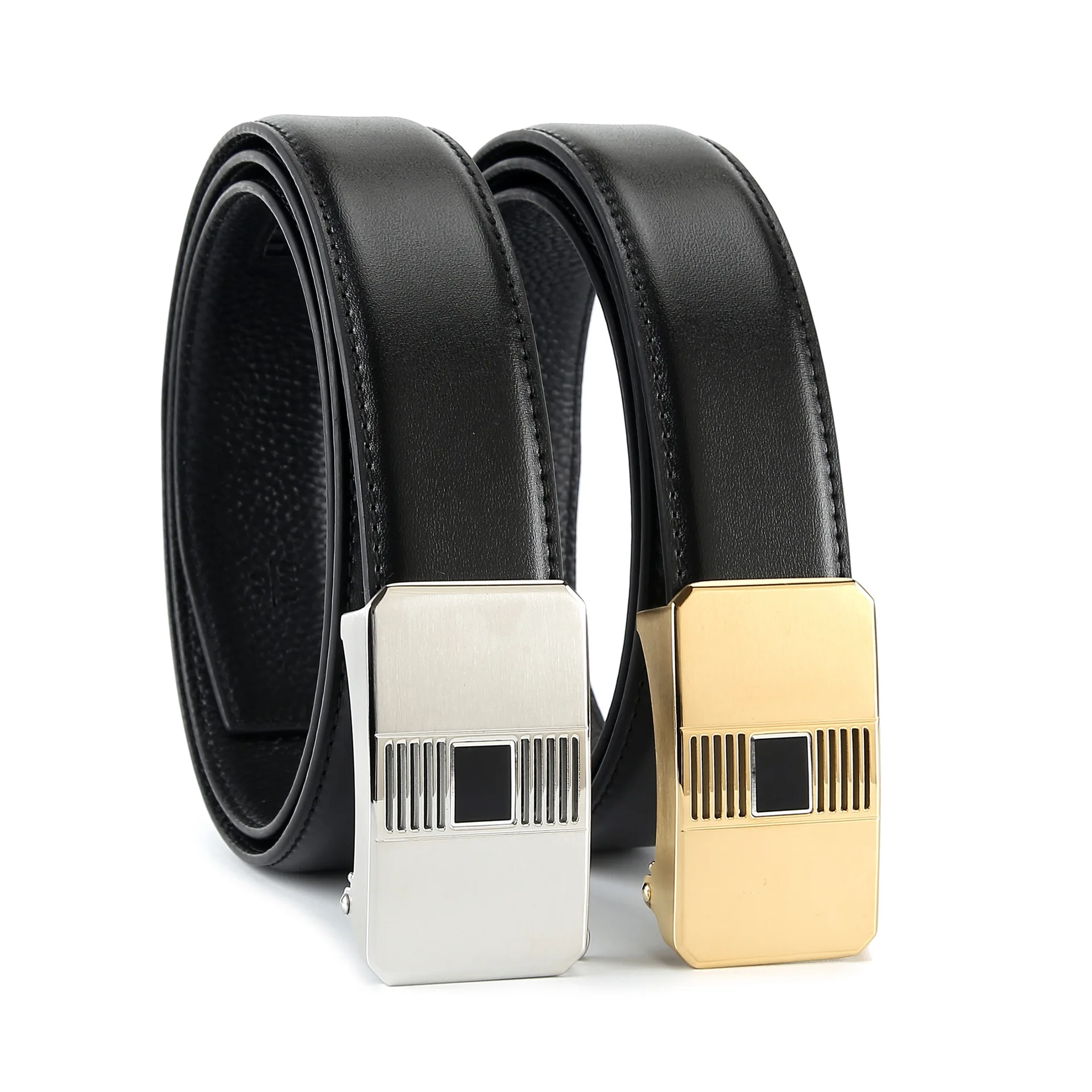 Men Belt Creative Male Automatic Buckle Cowskin Genuine Leather Belts Boys Waist Belt Man Belt for Men Belt Width About 3.5cm 03