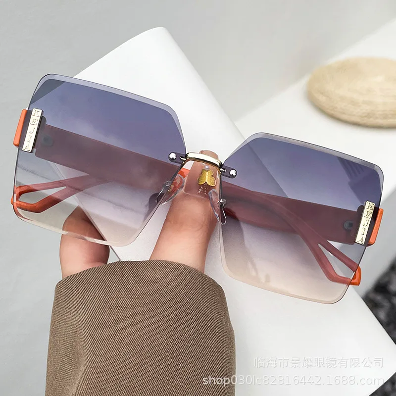 Square Sunglasses Woman Black Oversized Sun Glasses Female Retro Vintage Big Frame Gradient Mirror Lunette De Soleil Femme