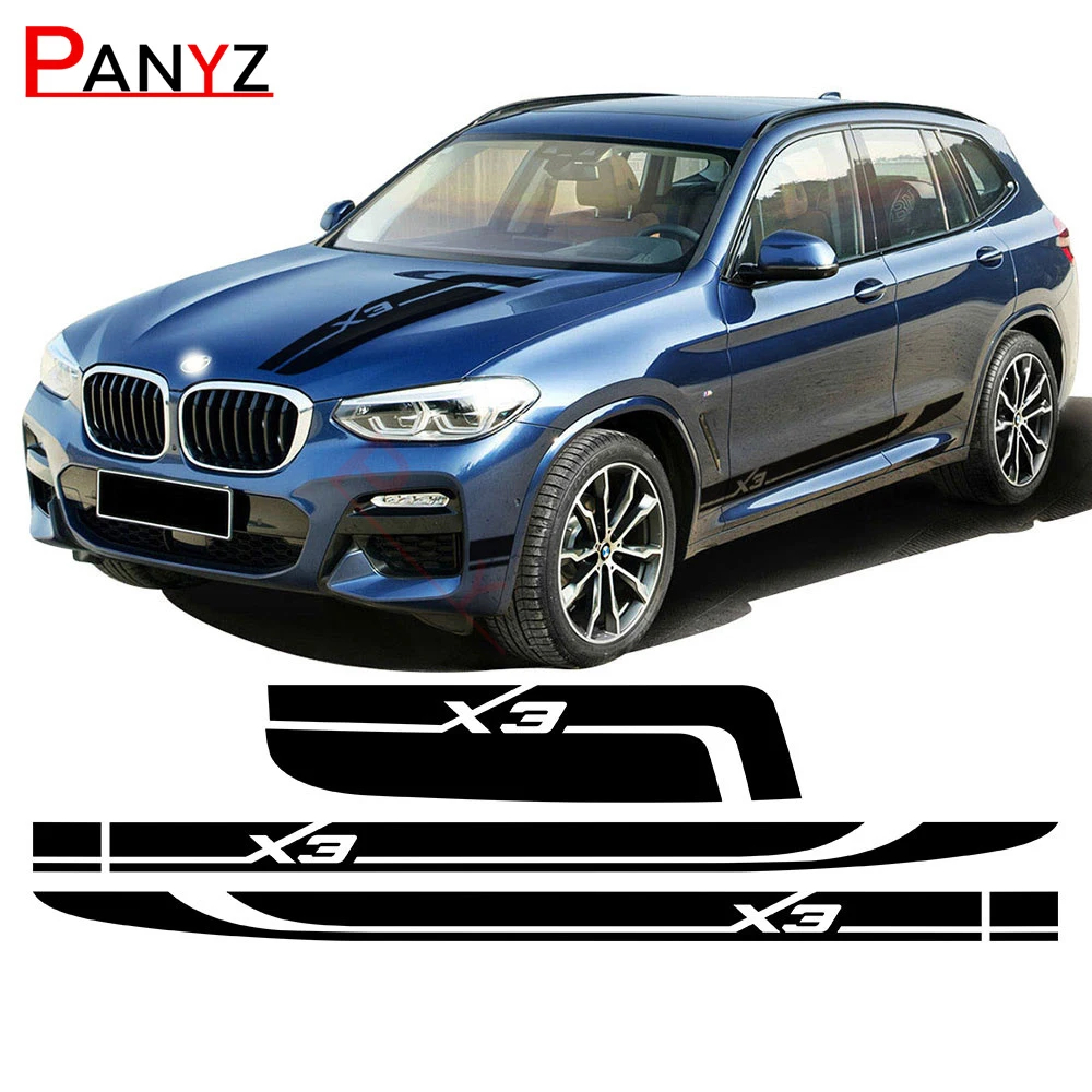 

Автомобильный Стайлинг, крышка капота, наклейка, графические боковые полосы, юбка, виниловые декоративные наклейки для BMW X3 2018-подарки, аксе...