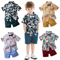 baby boy clothes baby clothes 1 7 years old summer short sleeved shorts suit baby printed shirt casual shorts two piece suit