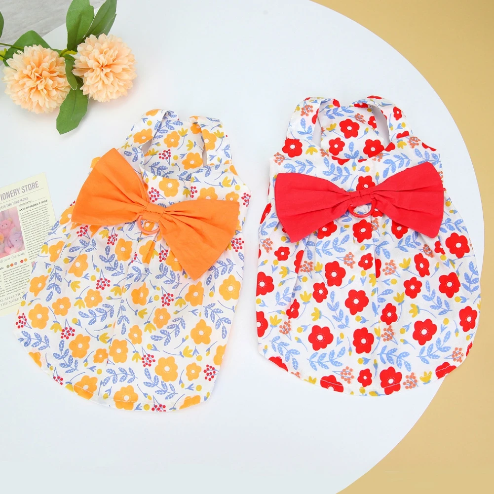 

Summer Pet Clothes Floral Dog Dress For Dogs Skirt Summer Princess Dog Wedding Dresses York Clothes For Dogs Skirts Pet Dress